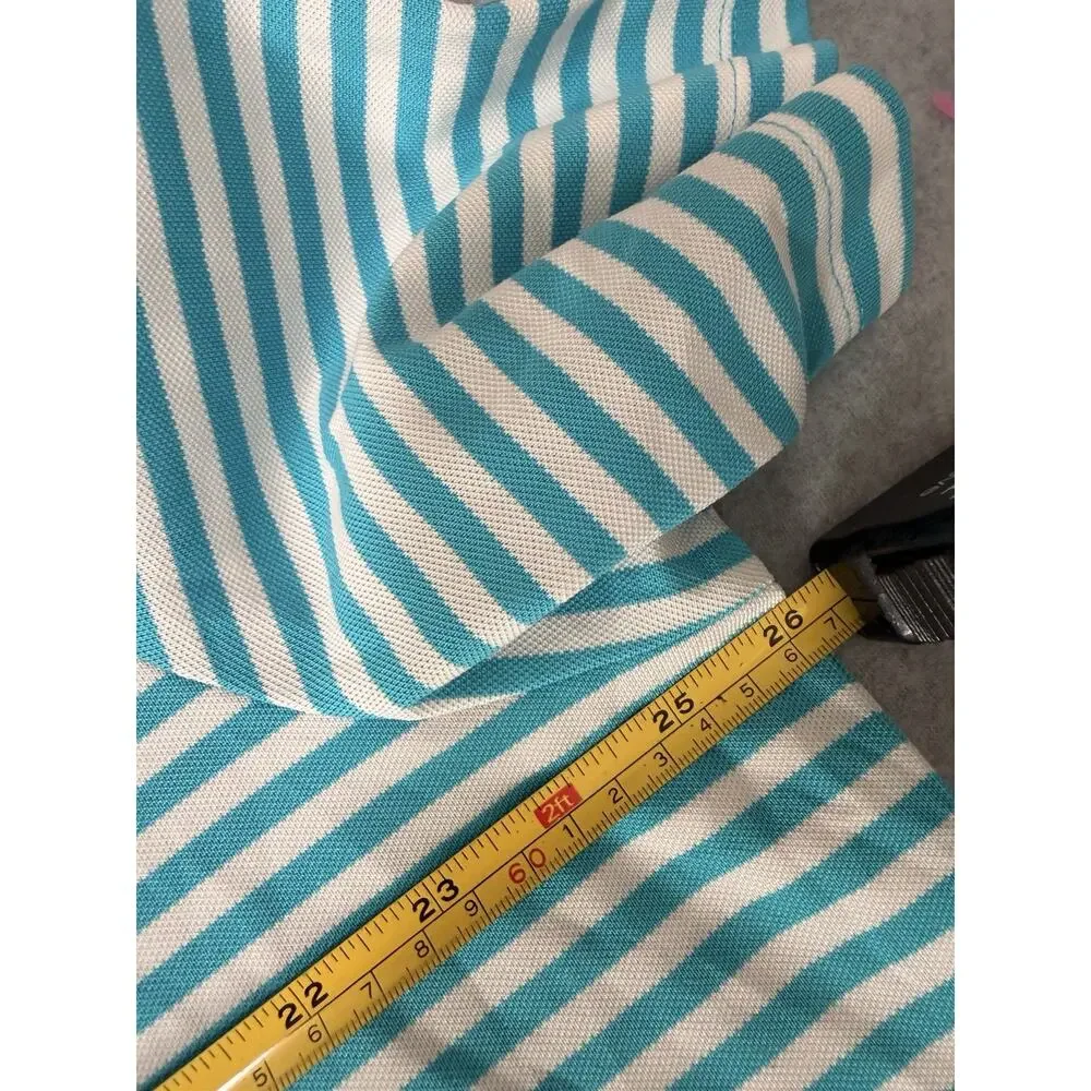 RLX Ralph Lauren Striped Golf Polo Men XL Blue White Athletic Tennis Shirt
